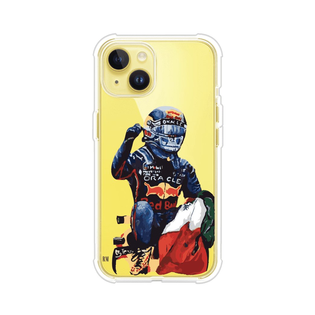 Funda para iPhone con ilustración de Checo Pérez, diseño Red Bull Racing, estilo artístico – Remark Mx
