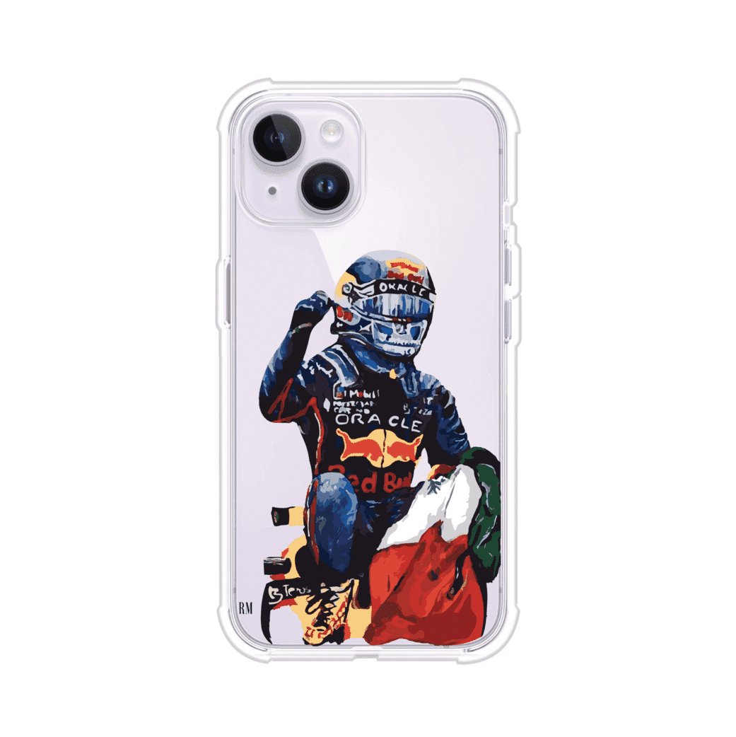 Funda para iPhone con ilustración de Checo Pérez, diseño Red Bull Racing, estilo artístico – Remark Mx