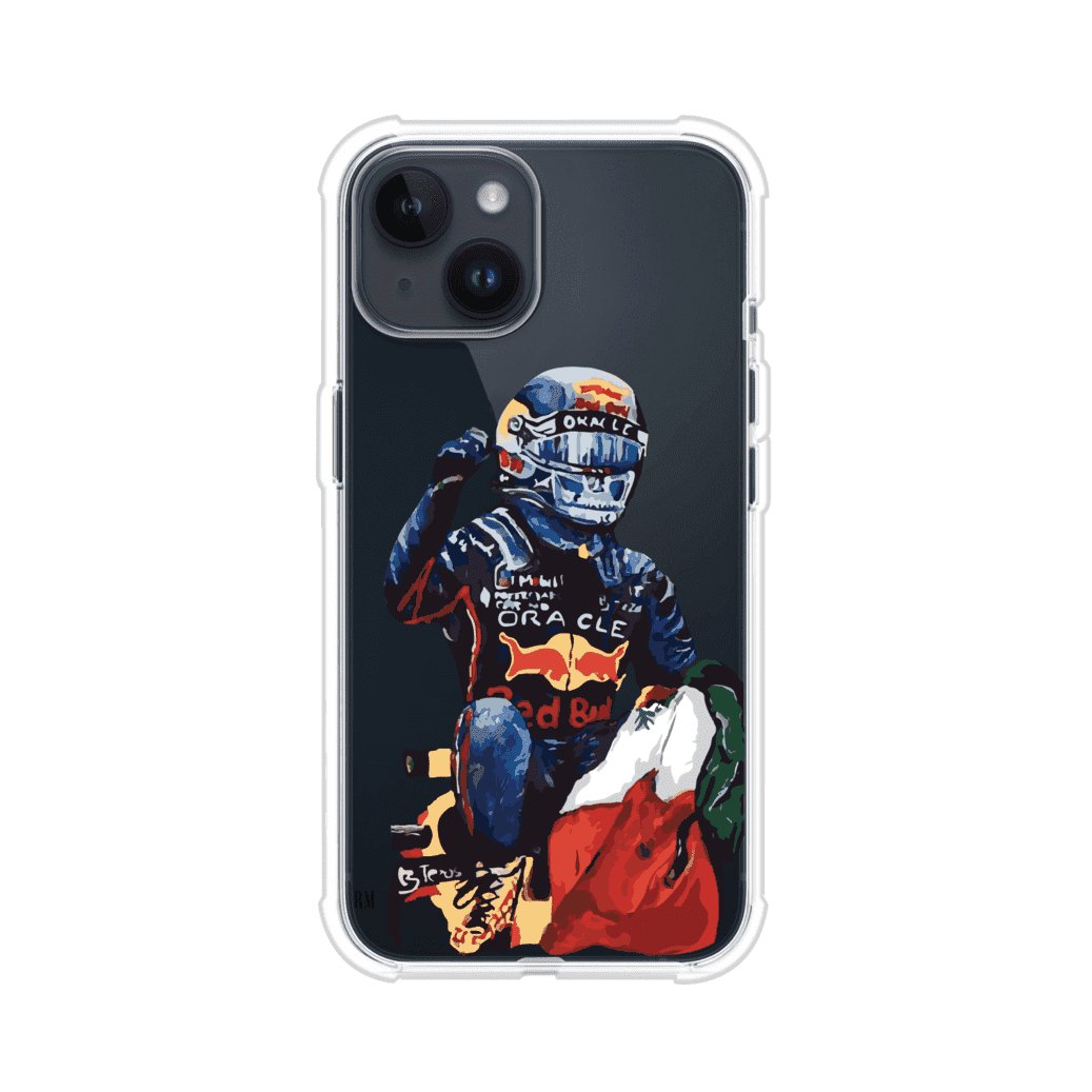 Funda para iPhone con ilustración de Checo Pérez, diseño Red Bull Racing, estilo artístico – Remark Mx