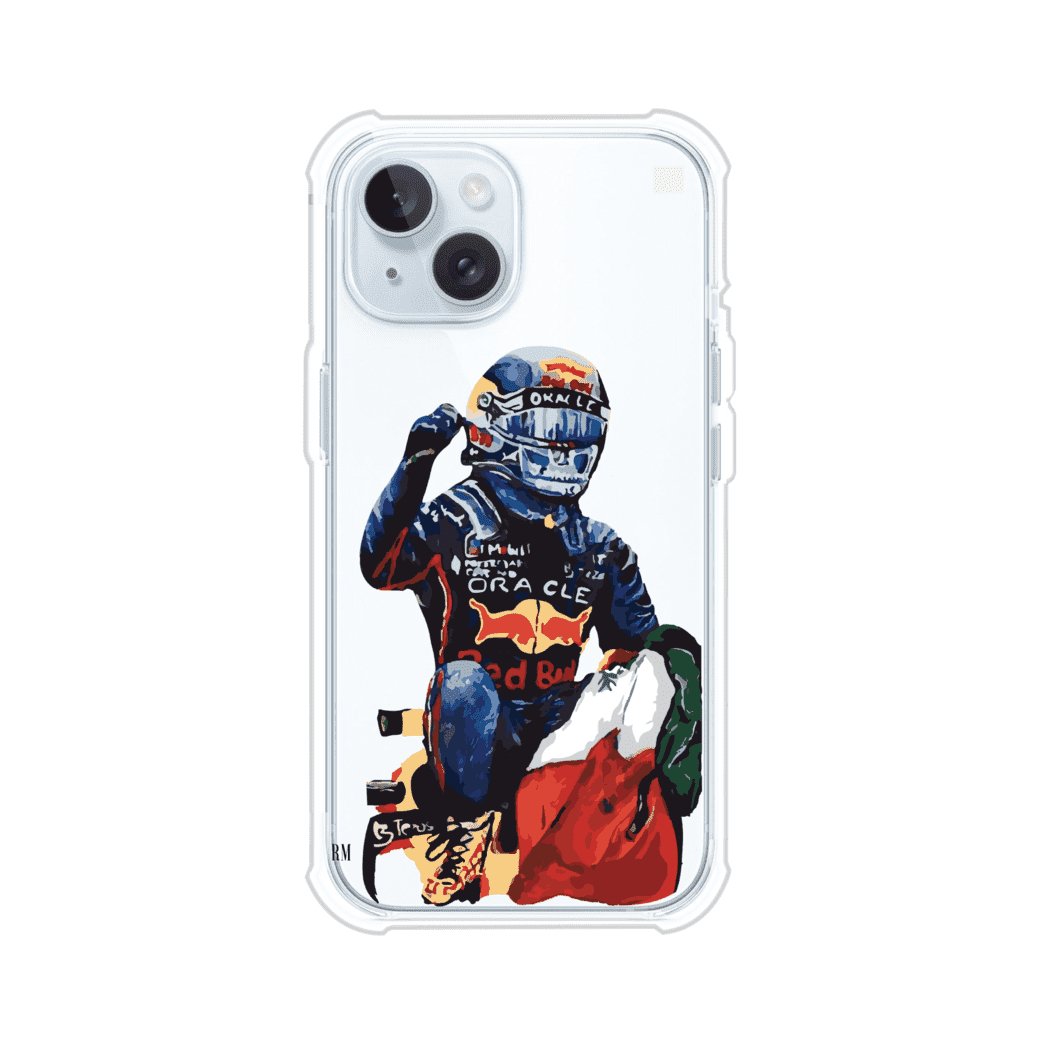 Funda para iPhone con ilustración de Checo Pérez, diseño Red Bull Racing, estilo artístico – Remark Mx