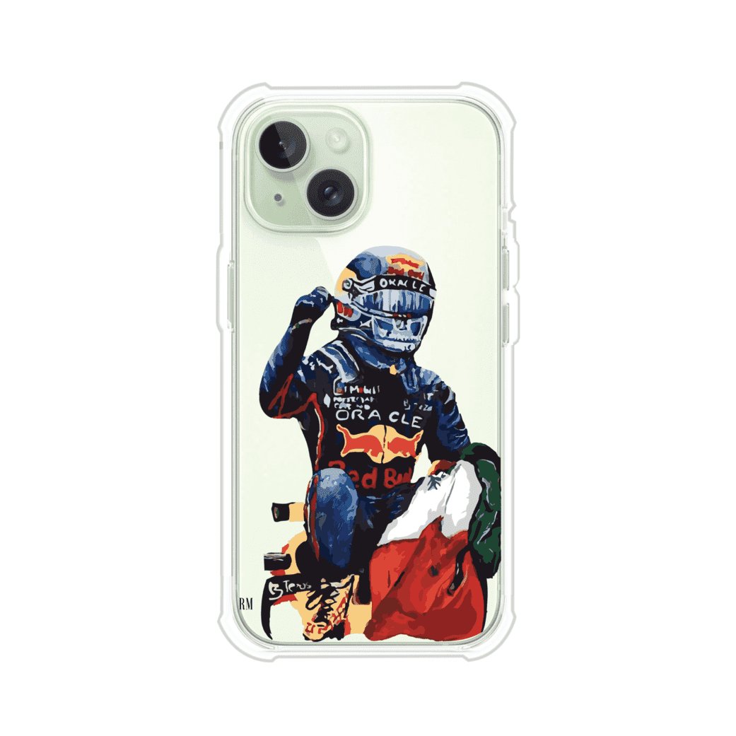 Funda para iPhone con ilustración de Checo Pérez, diseño Red Bull Racing, estilo artístico – Remark Mx
