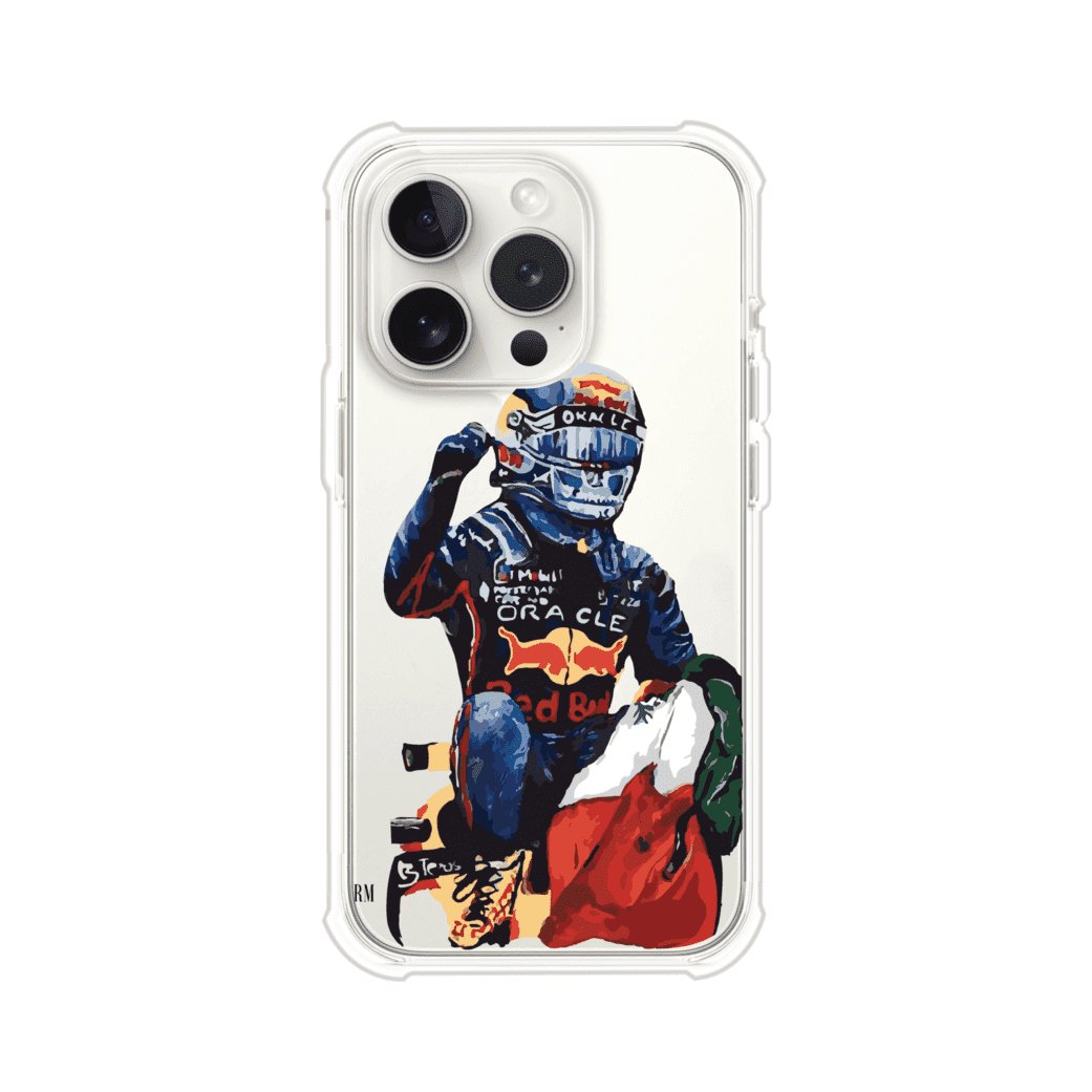Funda para iPhone con ilustración de Checo Pérez, diseño Red Bull Racing, estilo artístico – Remark Mx