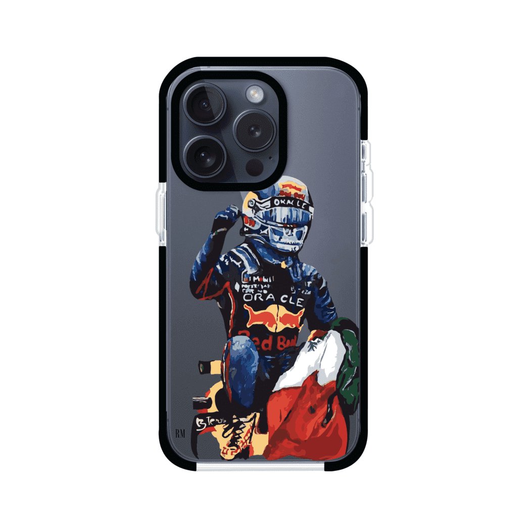 Funda para iPhone con ilustración de Checo Pérez, diseño Red Bull Racing, estilo artístico – Remark Mx