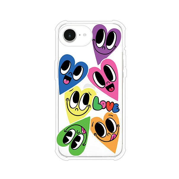 Funda para iPhone con diseño de corazones sonrientes en colores vibrantes – Remark Mx