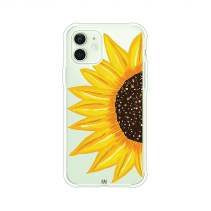 Funda transparente para iPhone con diseño pintado de girasol amarillo grande – Remark Mx
