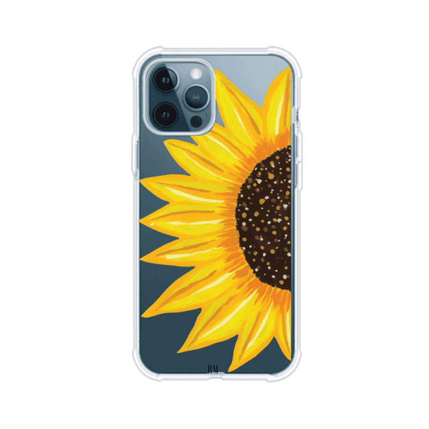 Funda transparente para iPhone con diseño pintado de girasol amarillo grande – Remark Mx