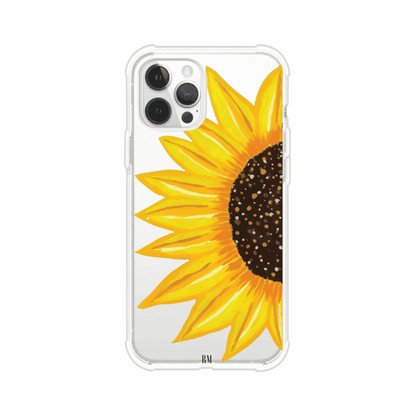 Funda transparente para iPhone con diseño pintado de girasol amarillo grande – Remark Mx