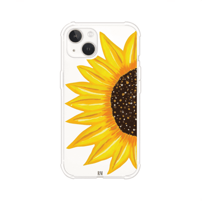 Funda transparente para iPhone con diseño pintado de girasol amarillo grande – Remark Mx