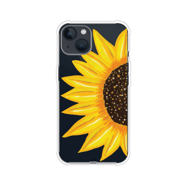 Funda transparente para iPhone con diseño pintado de girasol amarillo grande – Remark Mx