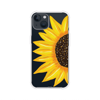 Funda transparente para iPhone con diseño pintado de girasol amarillo grande – Remark Mx