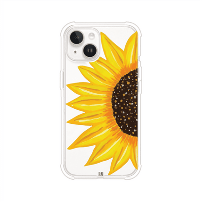 Funda transparente para iPhone con diseño pintado de girasol amarillo grande – Remark Mx