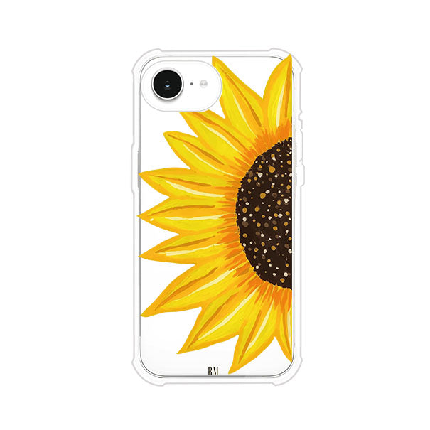 Funda transparente para iPhone con diseño pintado de girasol amarillo grande – Remark Mx