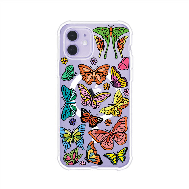 Funda transparente para iPhone con diseño aesthetic de mariposas de colores – Butterfly Haze de Remark Mx