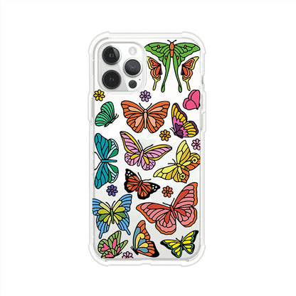 Funda transparente para iPhone con diseño aesthetic de mariposas de colores – Butterfly Haze de Remark Mx