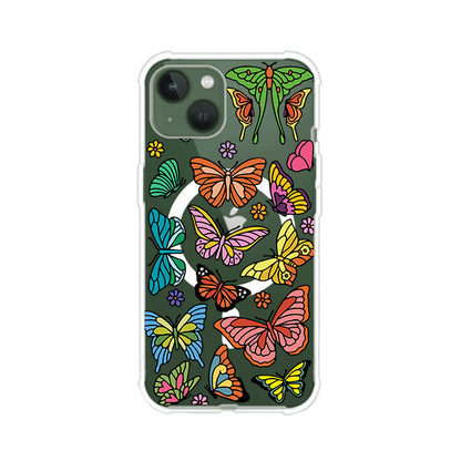 Funda transparente para iPhone con diseño aesthetic de mariposas de colores – Butterfly Haze de Remark Mx
