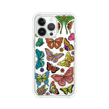 Funda transparente para iPhone con diseño aesthetic de mariposas de colores – Butterfly Haze de Remark Mx