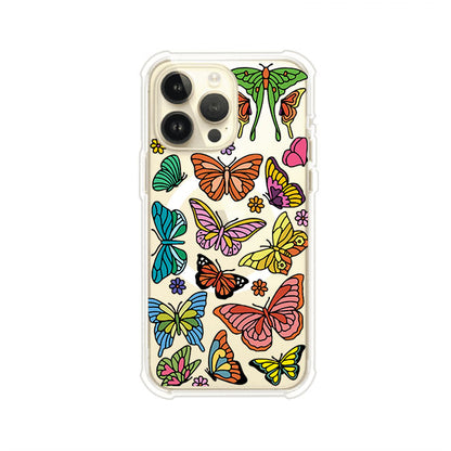 Funda transparente para iPhone con diseño aesthetic de mariposas de colores – Butterfly Haze de Remark Mx