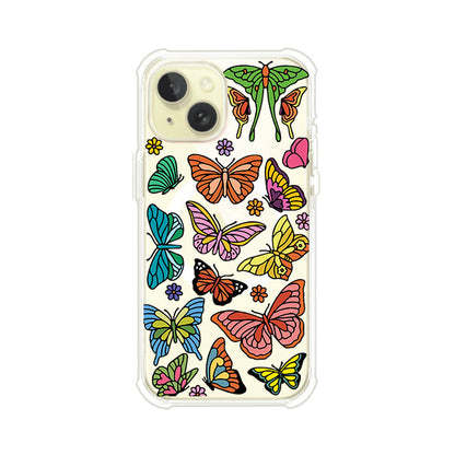 Funda transparente para iPhone con diseño aesthetic de mariposas de colores – Butterfly Haze de Remark Mx
