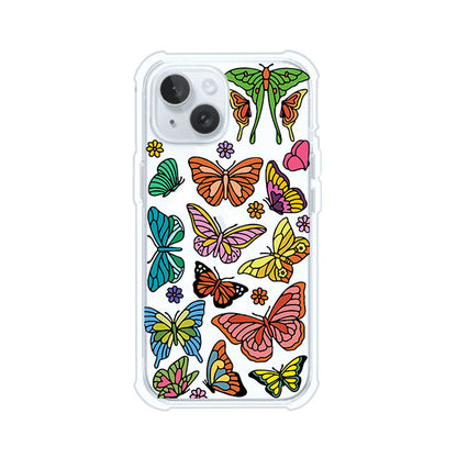 Funda transparente para iPhone con diseño aesthetic de mariposas de colores – Butterfly Haze de Remark Mx