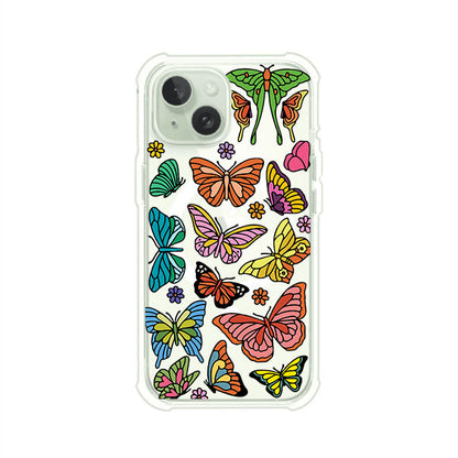 Funda transparente para iPhone con diseño aesthetic de mariposas de colores – Butterfly Haze de Remark Mx
