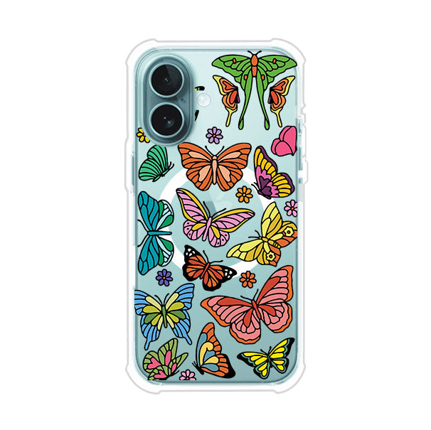 Funda transparente para iPhone con diseño aesthetic de mariposas de colores – Butterfly Haze de Remark Mx
