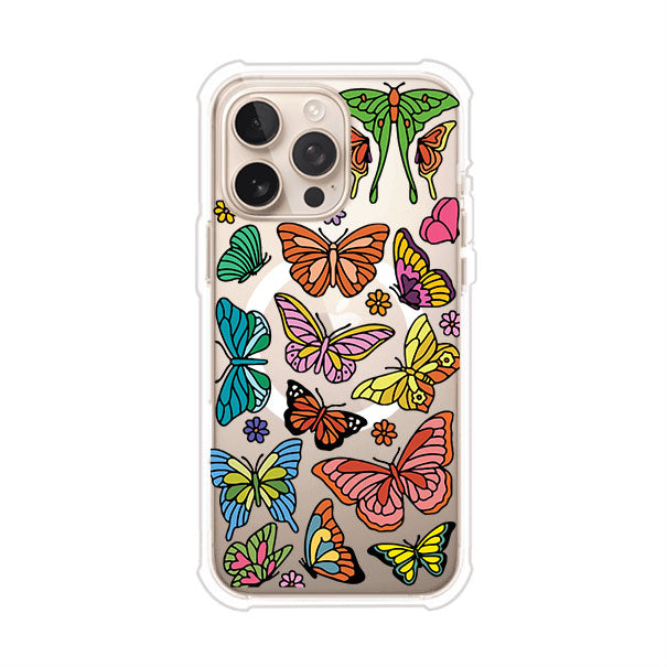 Funda transparente para iPhone con diseño aesthetic de mariposas de colores – Butterfly Haze de Remark Mx