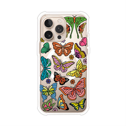 Funda transparente para iPhone con diseño aesthetic de mariposas de colores – Butterfly Haze de Remark Mx