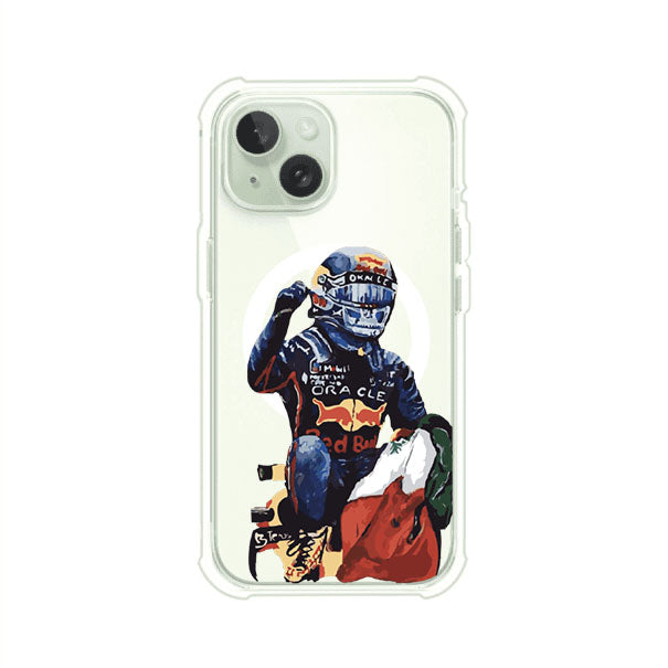 Funda para iPhone con ilustración de Checo Pérez, diseño Red Bull Racing, estilo artístico – Remark Mx