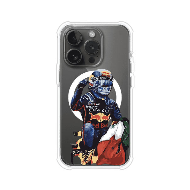 Funda para iPhone con ilustración de Checo Pérez, diseño Red Bull Racing, estilo artístico – Remark Mx