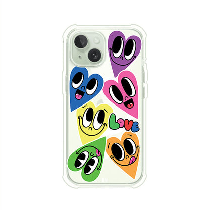 Funda para iPhone con diseño de corazones sonrientes en colores vibrantes – Remark Mx