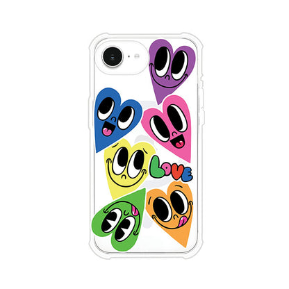 Funda para iPhone con diseño de corazones sonrientes en colores vibrantes – Remark Mx