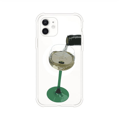 Funda personalizada para iPhone con ilustración de un dirty martini siendo servido en una copa. Diseño elegante y moderno para amantes de los cócteles. Producto de Remark MX
