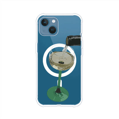 Funda personalizada para iPhone con ilustración de un dirty martini siendo servido en una copa. Diseño elegante y moderno para amantes de los cócteles. Producto de Remark MX