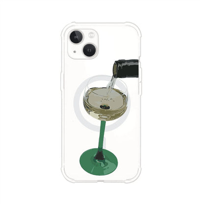 Funda personalizada para iPhone con ilustración de un dirty martini siendo servido en una copa. Diseño elegante y moderno para amantes de los cócteles. Producto de Remark MX