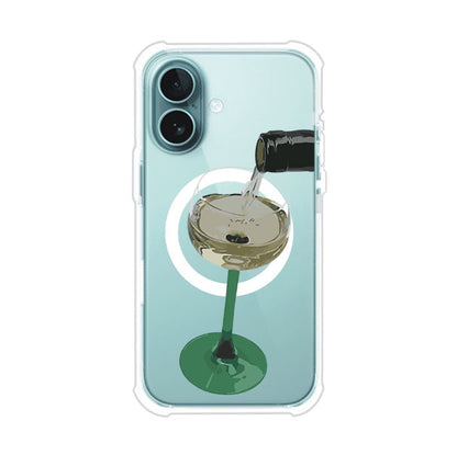 Funda personalizada para iPhone con ilustración de un dirty martini siendo servido en una copa. Diseño elegante y moderno para amantes de los cócteles. Producto de Remark MX