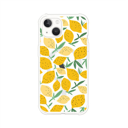 Funda personalizada para iPhone con diseño de limones amarillos estilo limoncello, inspirada en el verano mediterráneo. Producto de Remark MX