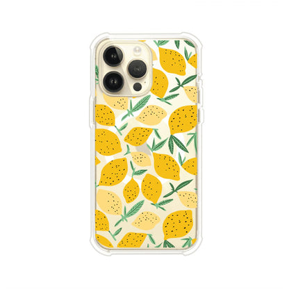 Funda personalizada para iPhone con diseño de limones amarillos estilo limoncello, inspirada en el verano mediterráneo. Producto de Remark MX