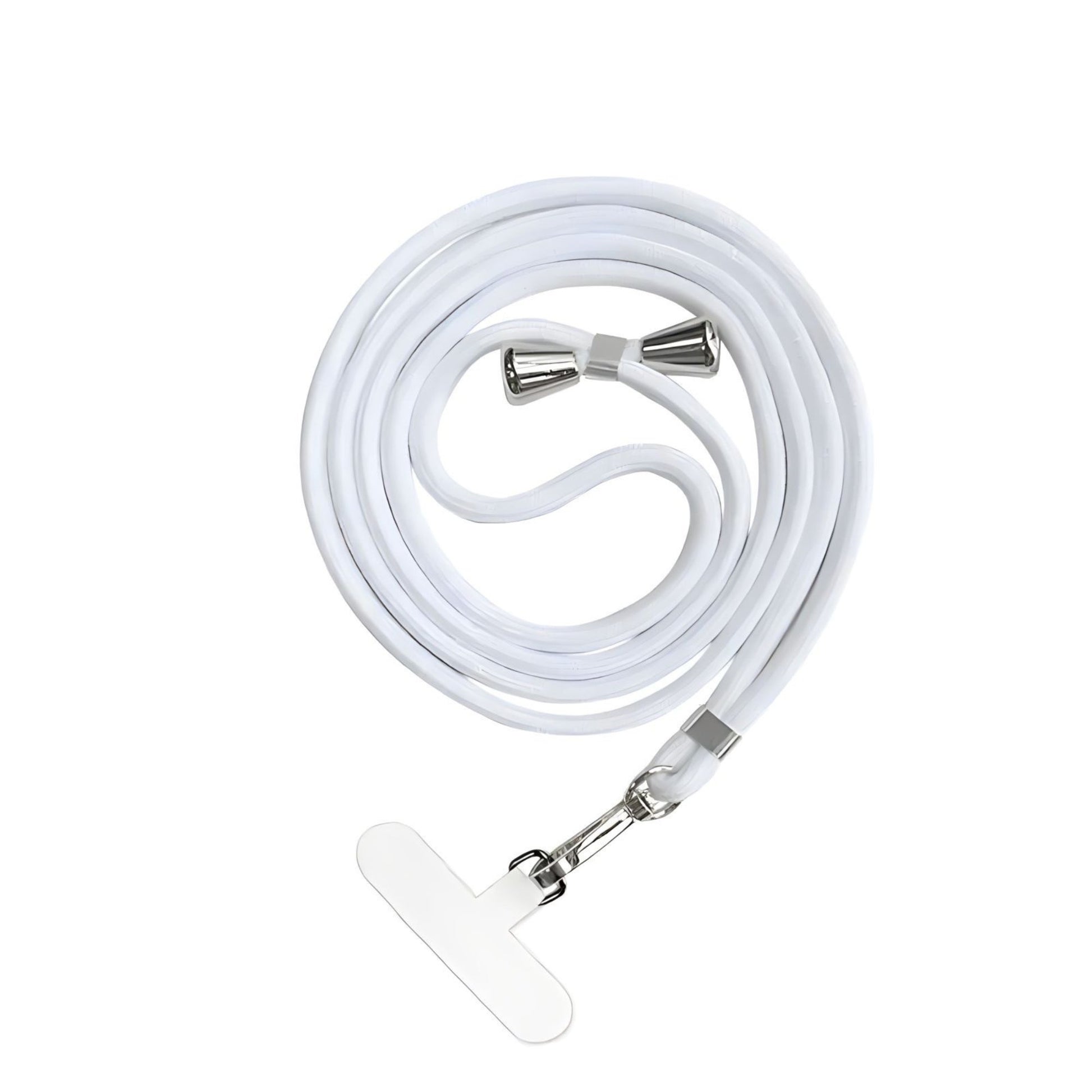 Correa crossbody blanca para celular, ajustable y con clips metálicos, compatible con fundas de Remark MX