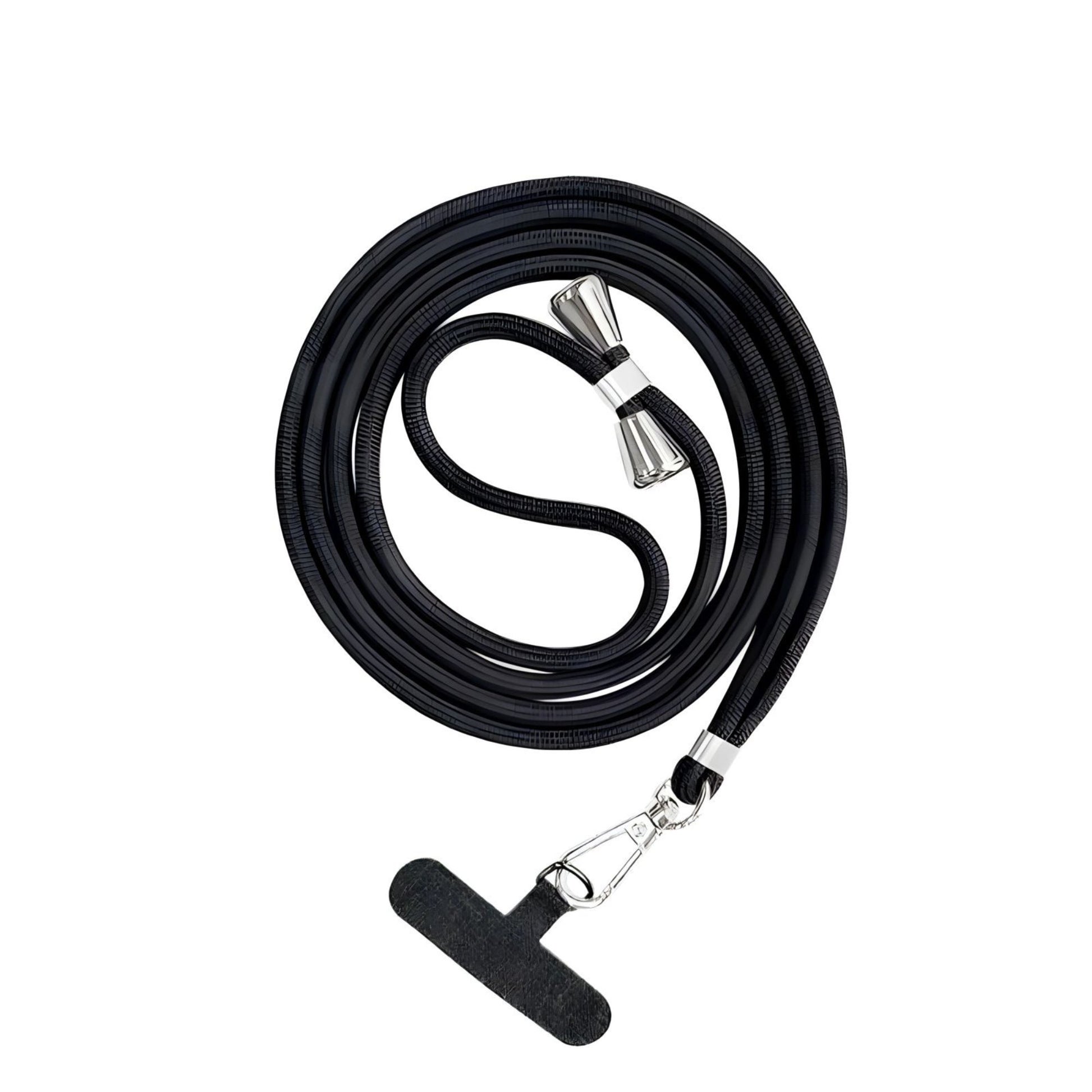Correa crossbody negra para celular, ajustable y con clips metálicos, compatible con fundas de Remark MX