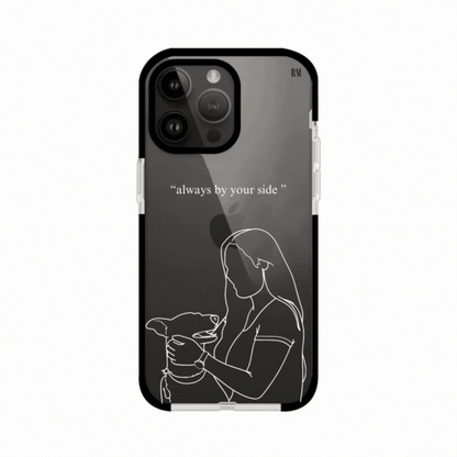 Funda transparente para celular con ilustración personalizada estilo outlines  minimalista, sobre funda premium de Remark Mx